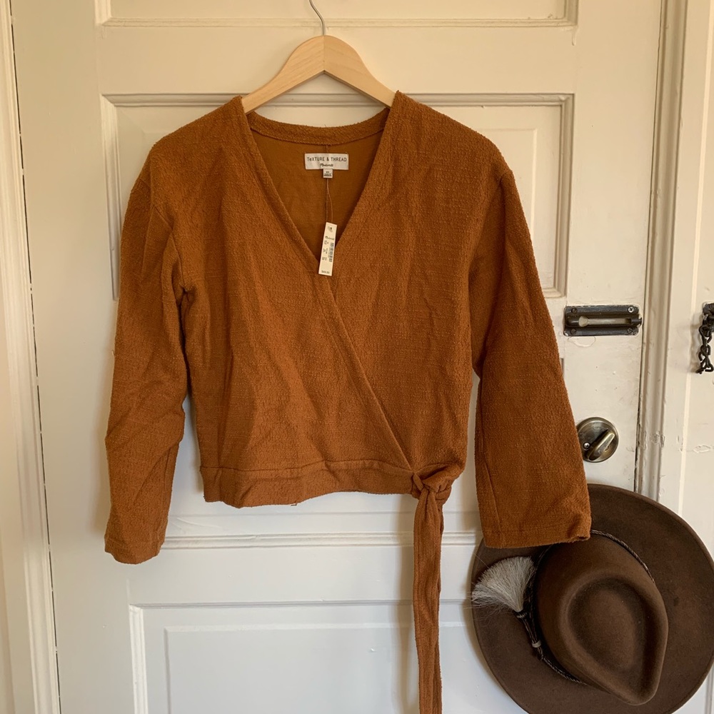 Madewell Wrap Crop Top un Rust Color